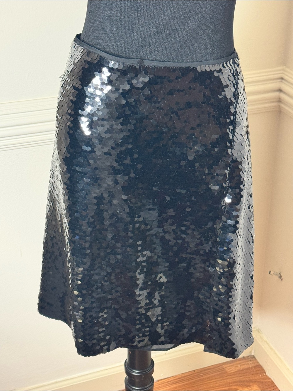 J. Crew Black Sequin A-Line Skirt